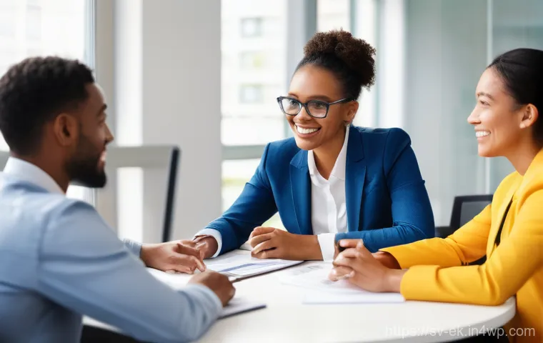 의사소통을 통한 아이디어 생성 활성화 - **Prompt:** "A focused team of professionals, diverse in age, gender, and background, dressed in con...
