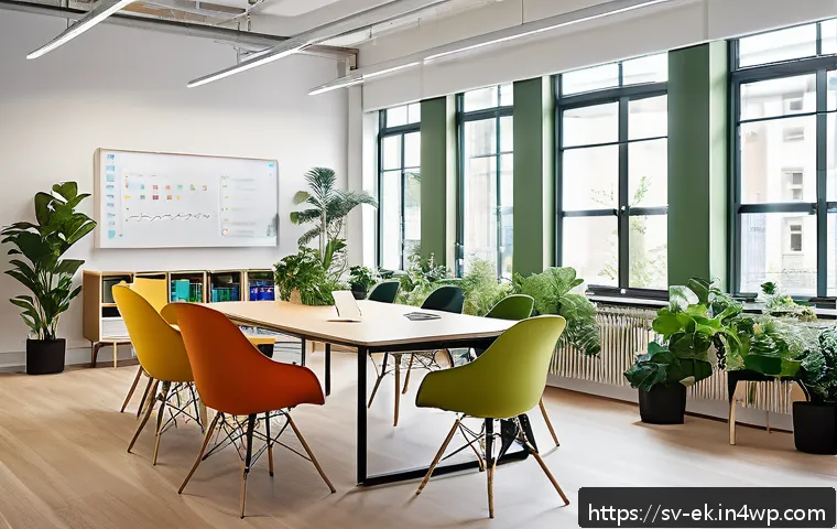 아이디어 생성 시스템 구축을 위한 사례 연구 - A modern Swedish office space designed to foster creativity and idea flow, featuring spacious open-p...